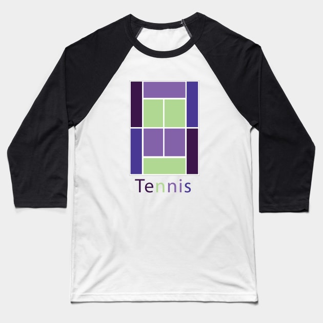 TENNIS COURT PALETTE Baseball T-Shirt by King Chris